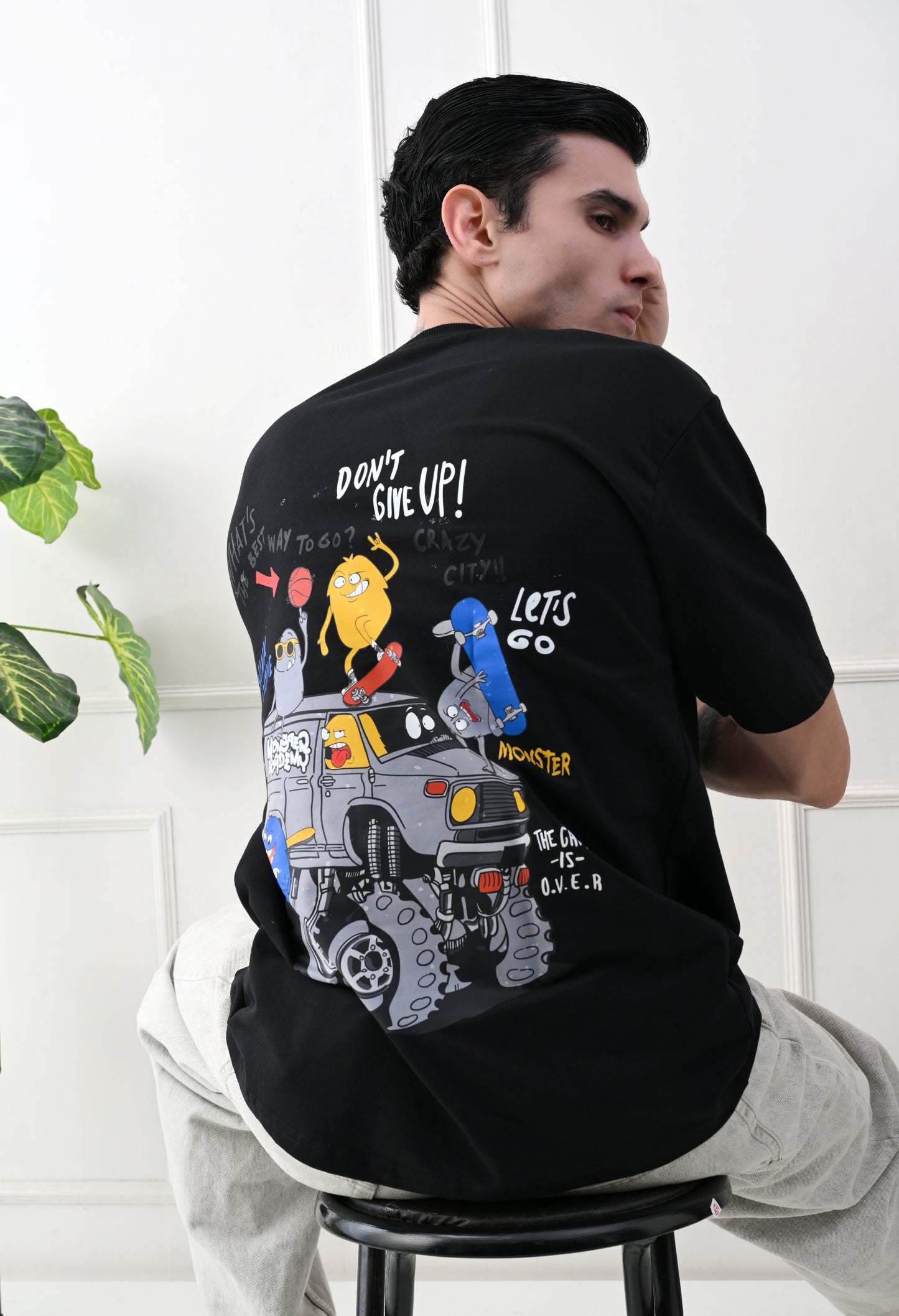 Don't Give Up Printed Oversized T-shirt by GrowSomeBalls