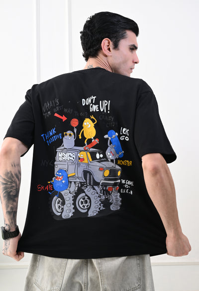 Don't Give Up Printed Oversized T-shirt by GrowSomeBalls