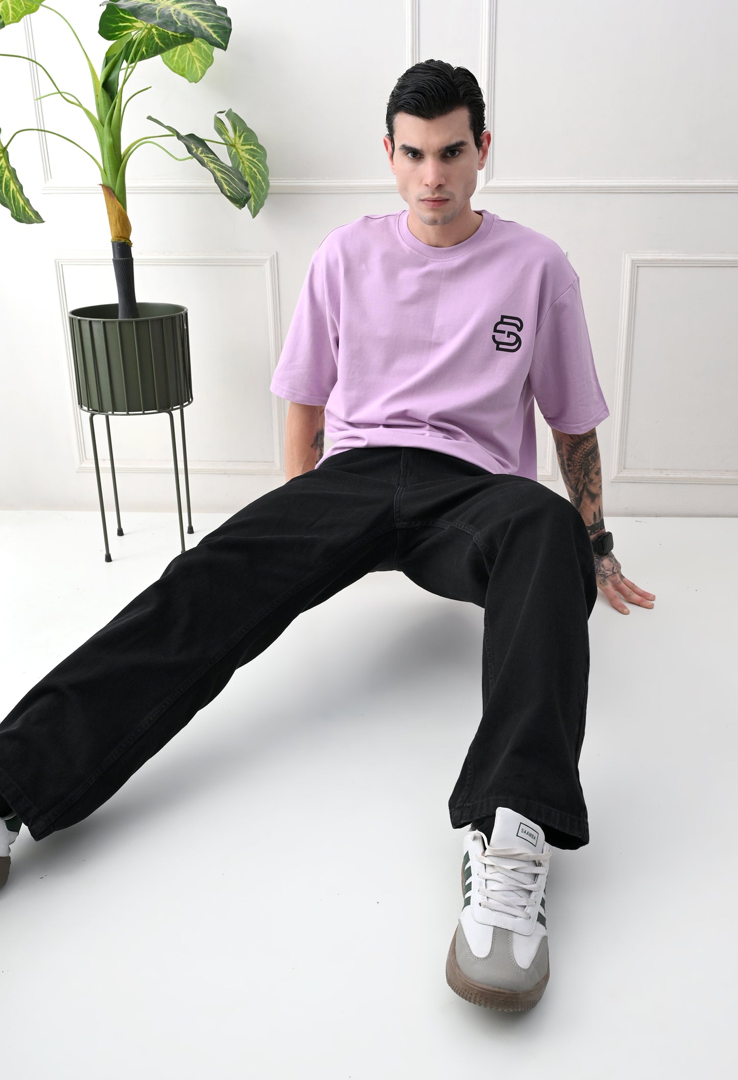 GrowSomeBalls LOGO Lavender Oversized Tshirts