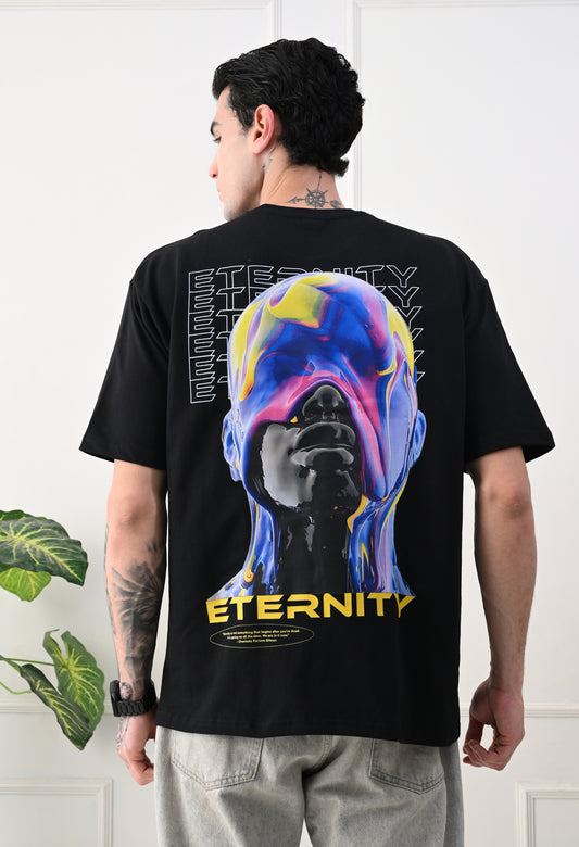 Eternity Printed Black Oversized T-Shirt By GrowSomeBalls