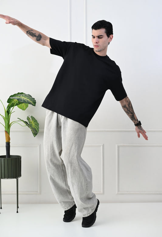 Eternity Printed Black Oversized T-Shirt By GrowSomeBalls