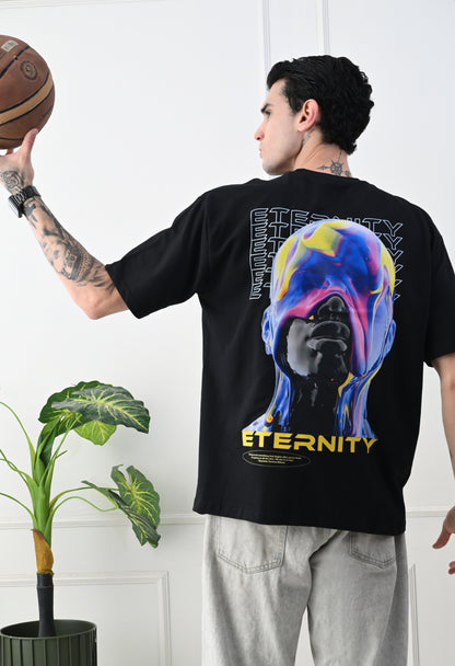 Eternity Printed Black Oversized T-Shirt By GrowSomeBalls