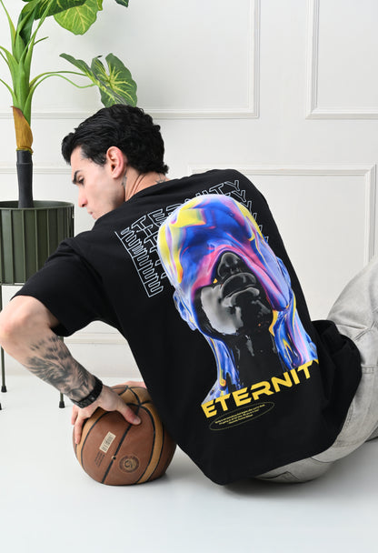 Eternity Printed Black Oversized T-Shirt By GrowSomeBalls