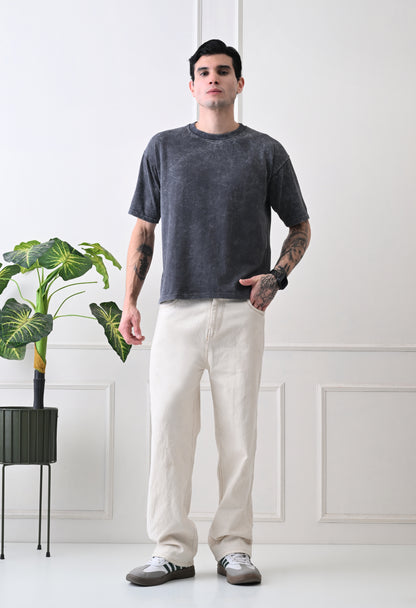 Black Acid Wash Tshirt By GrowSomeBalls