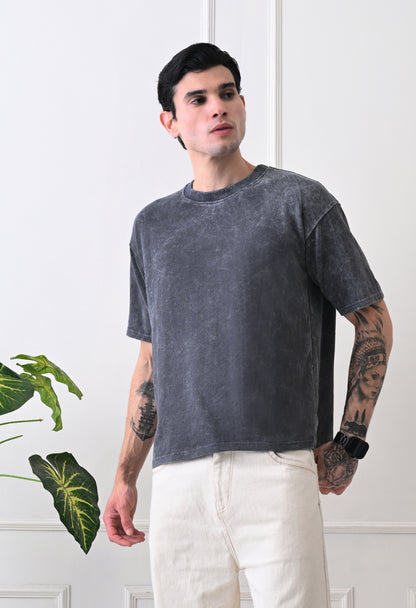 Black Acid Wash Tshirt By GrowSomeBalls