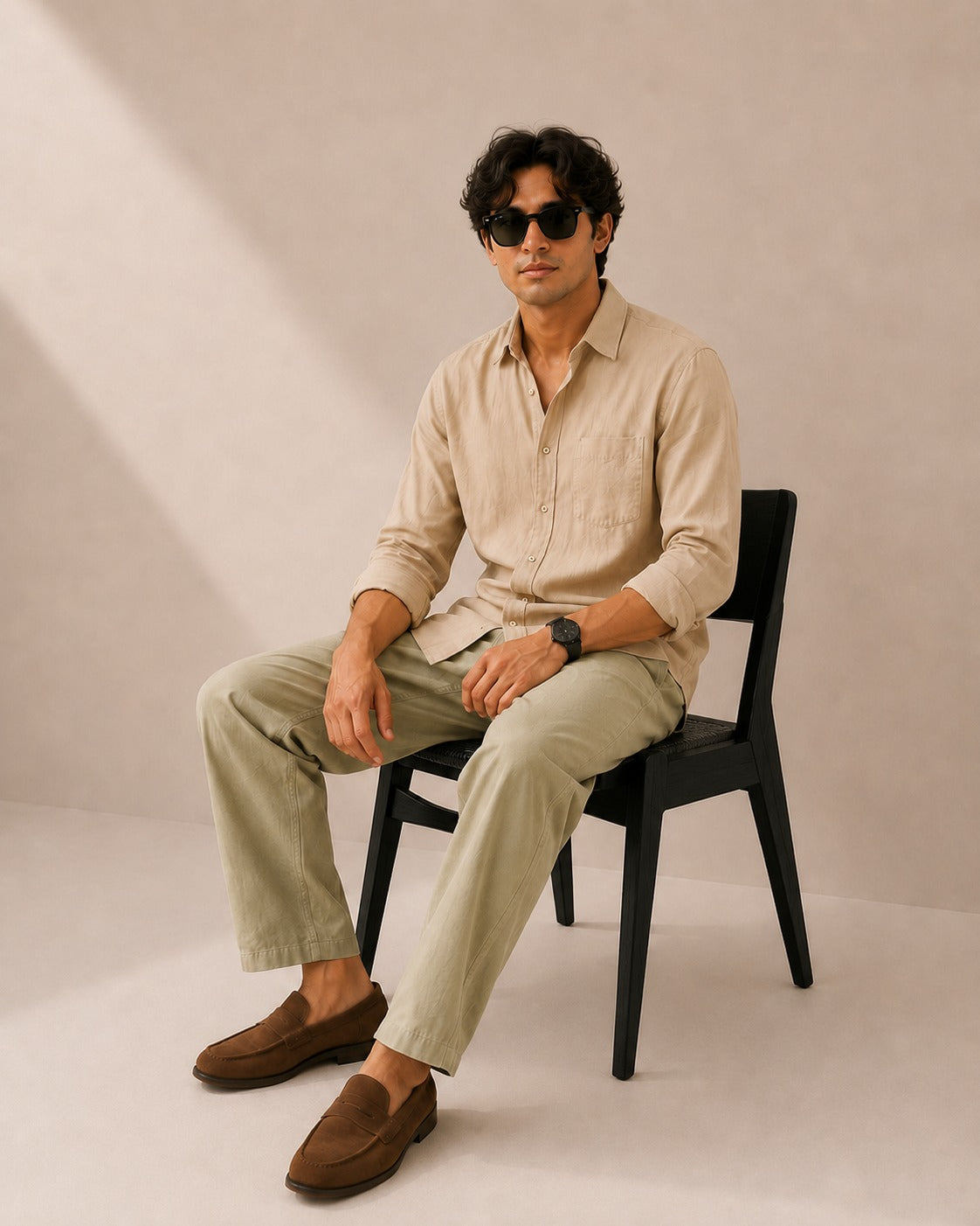 Light Sage Green Pure Linen Flow Trouser