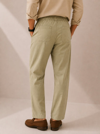 Light Sage Green Pure Linen Flow Trouser