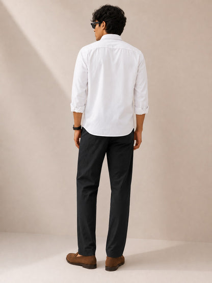 Midnight Black Pure Linen Relaxed Trouser