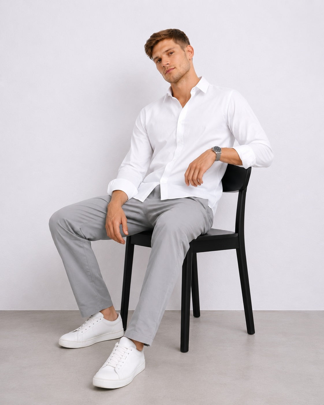 Urban Grey Pure Linen Relaxed Trouser