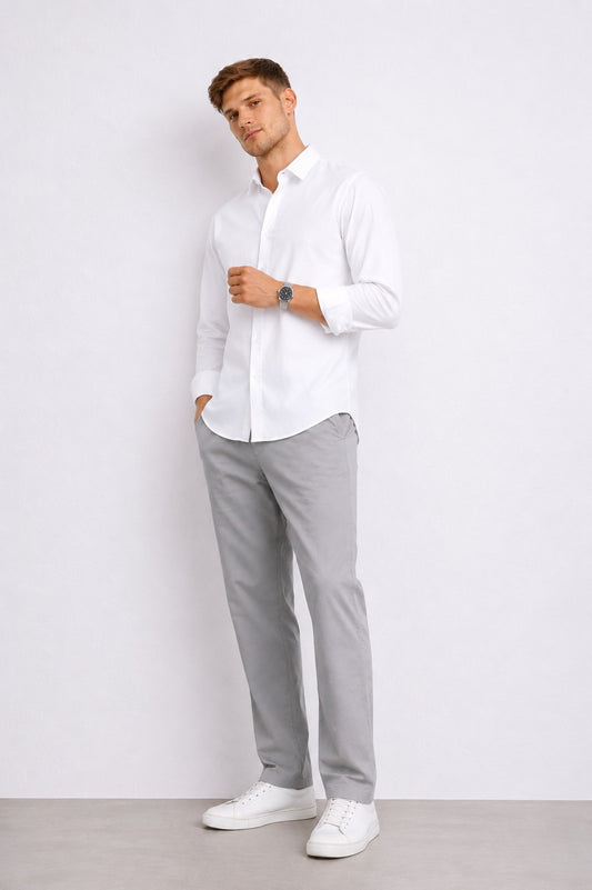 Urban Grey Pure Linen Relaxed Trouser