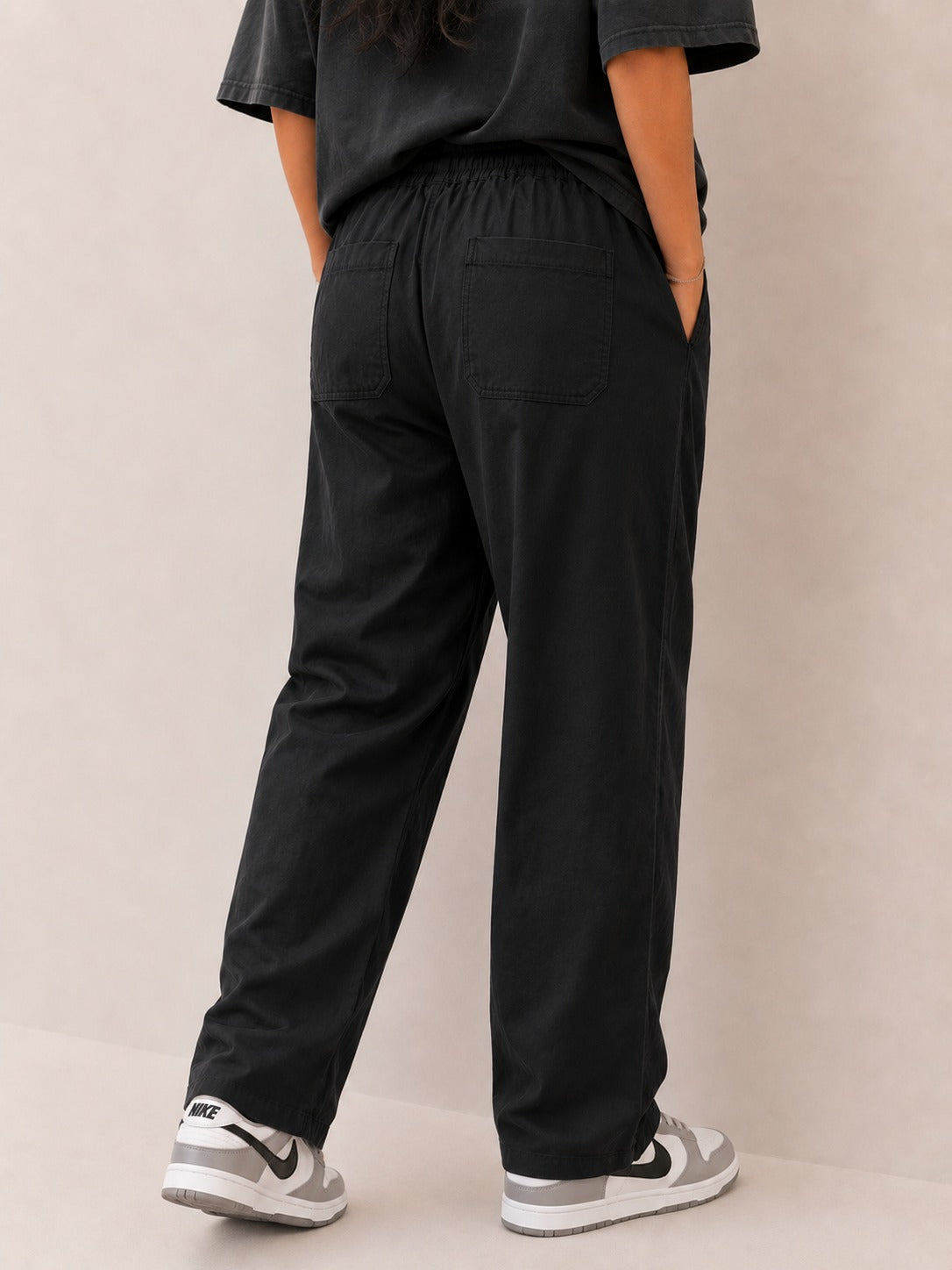 Black Pure Linen Wide Leg Trouser Women