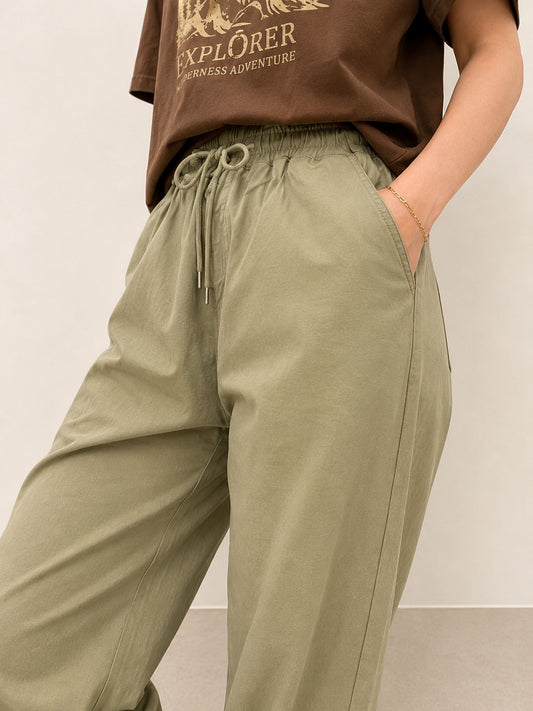 Sage Green Pure Linen Wide Leg Trouser Women