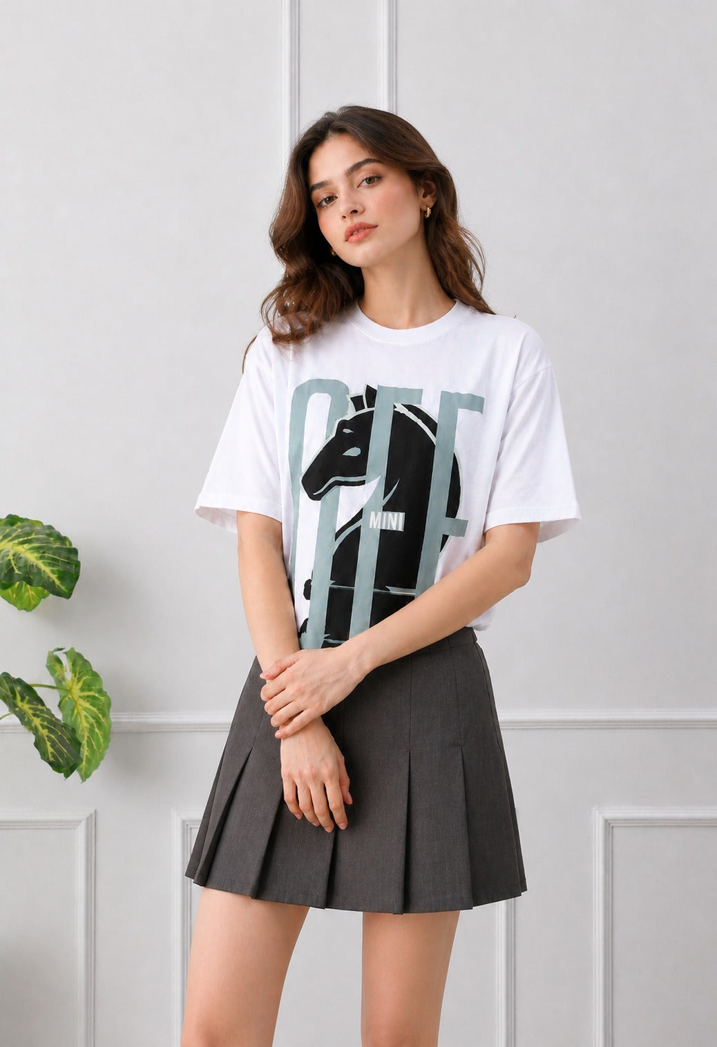 White Graphic Printed Tshirt