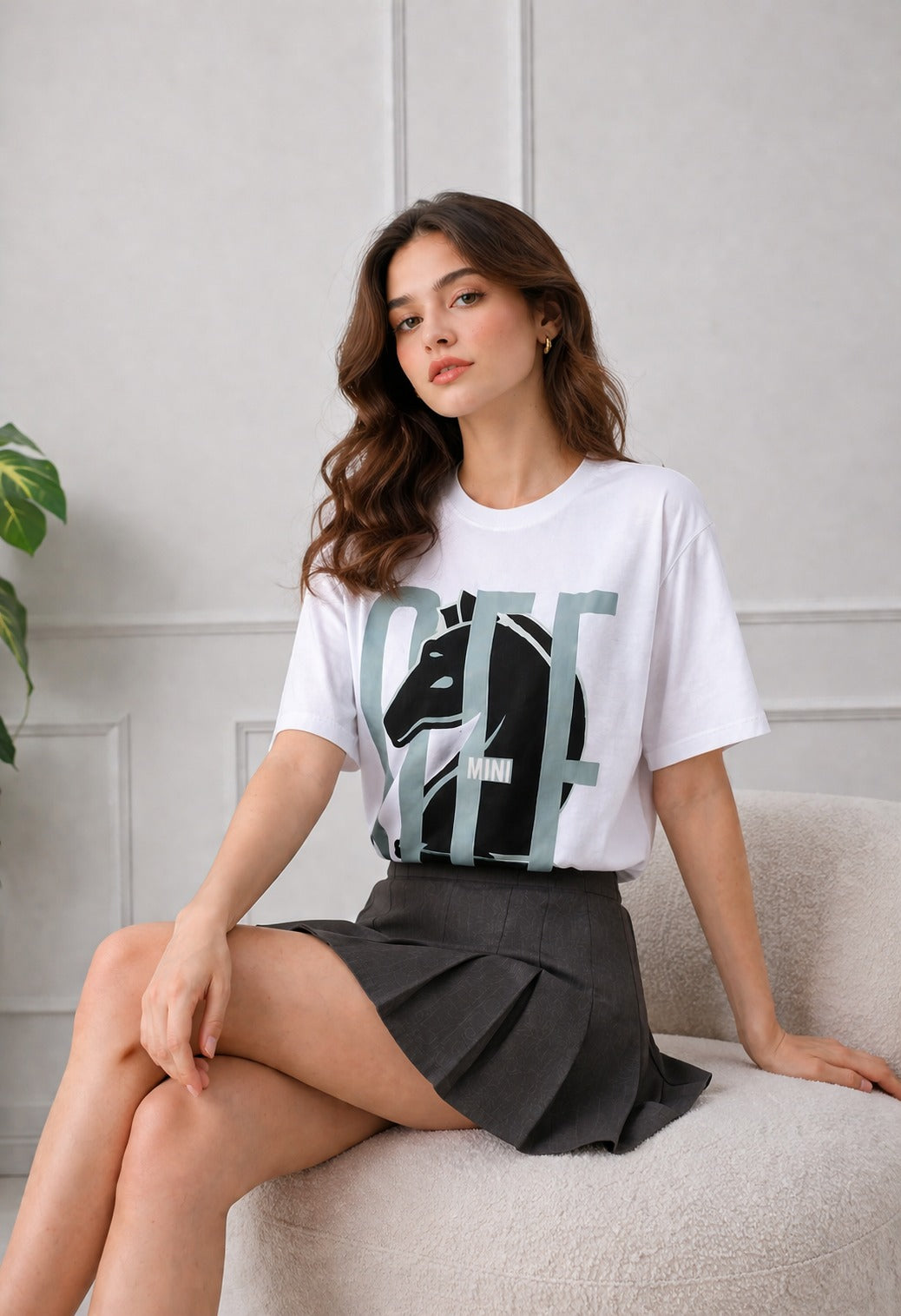 White Graphic Printed Tshirt