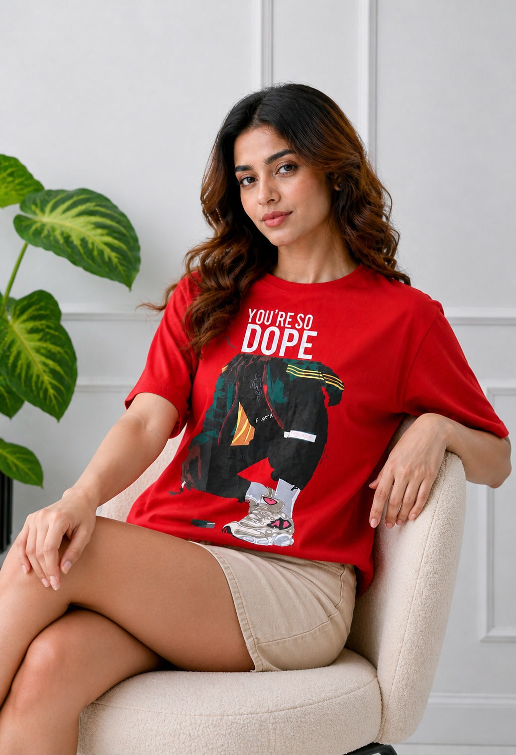 You Are So Dope Red Oversized Tshirt