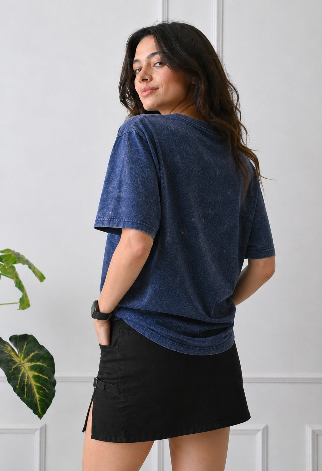 Blue Acidwash Oversized Tshirt For Men